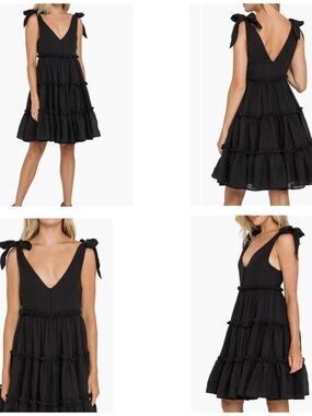 Tiered Tie Shoulder Minidress
